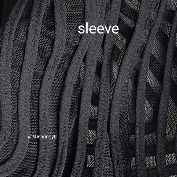 Donna Morgan Little Black Dress Academia Skeletal Glamourcore Sleeve Cap Sz 4 ♥️ - Picture 2 of 9